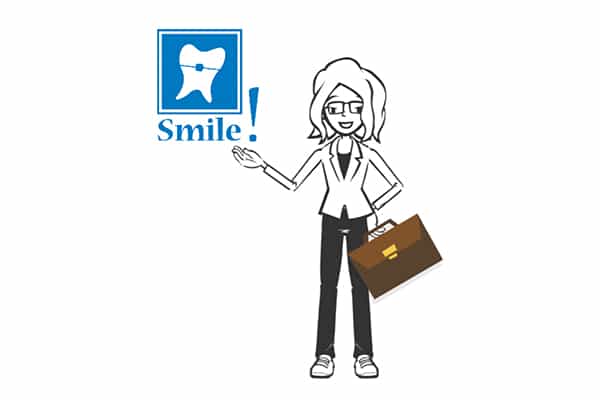 Doodle drawing of Charis launching business called Smile!